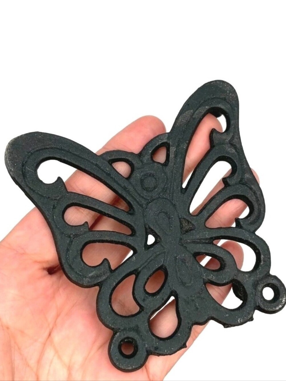 Vintage Cast Iron Butterfly Trivet Qty 2